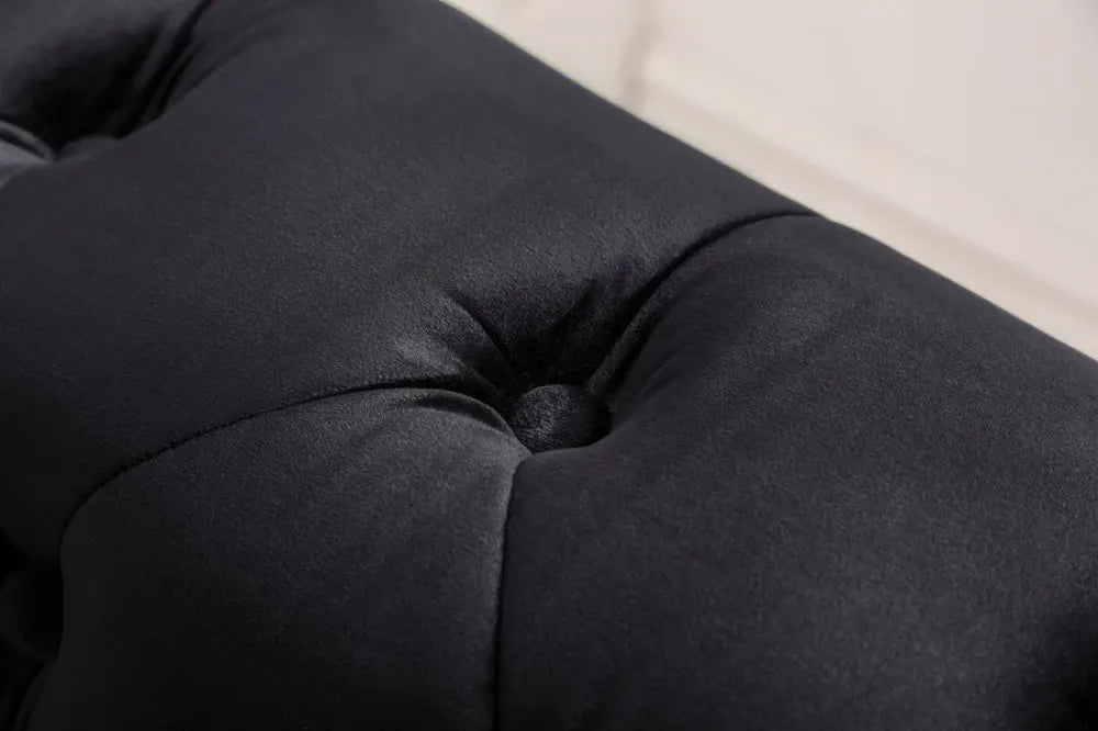 Canapea tapitata cu Catifea Negru L205cm CHESTERFIELD