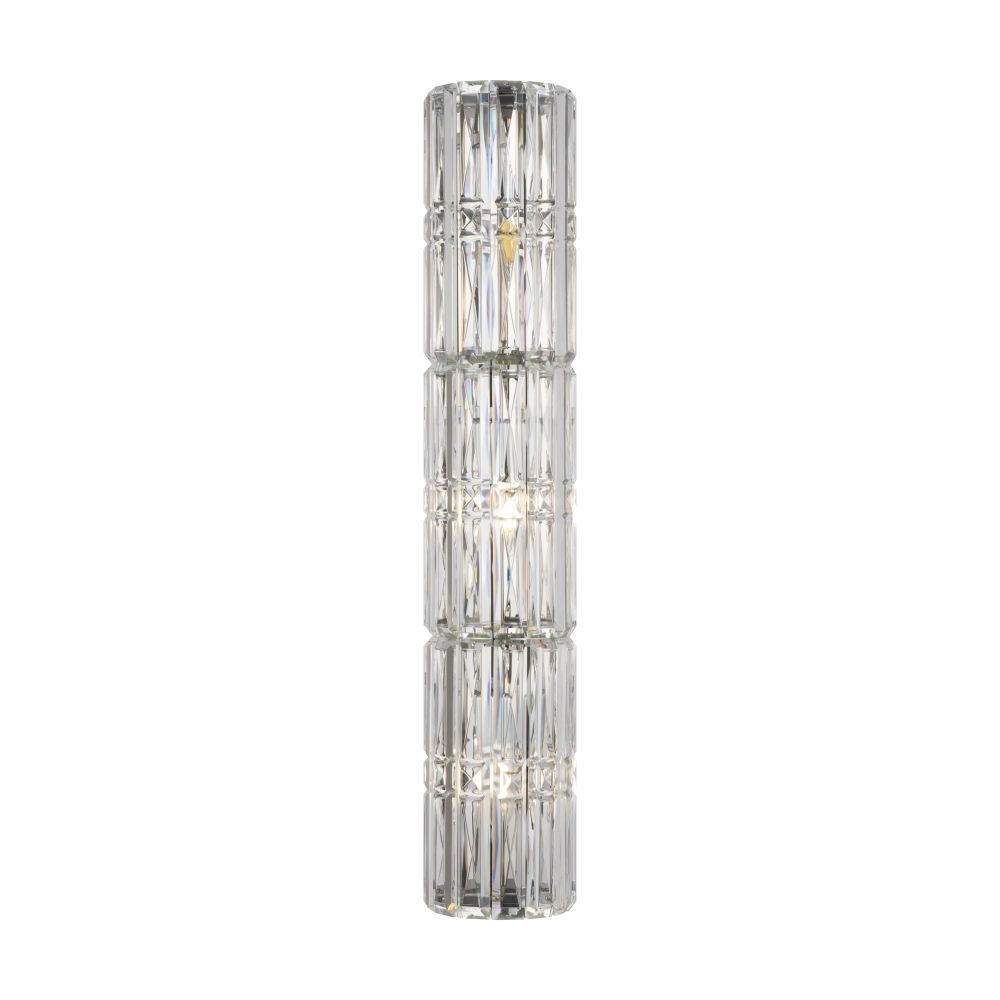 Aplica de perete Metal si Sticla Argintiu/Transparent H75cm Facet