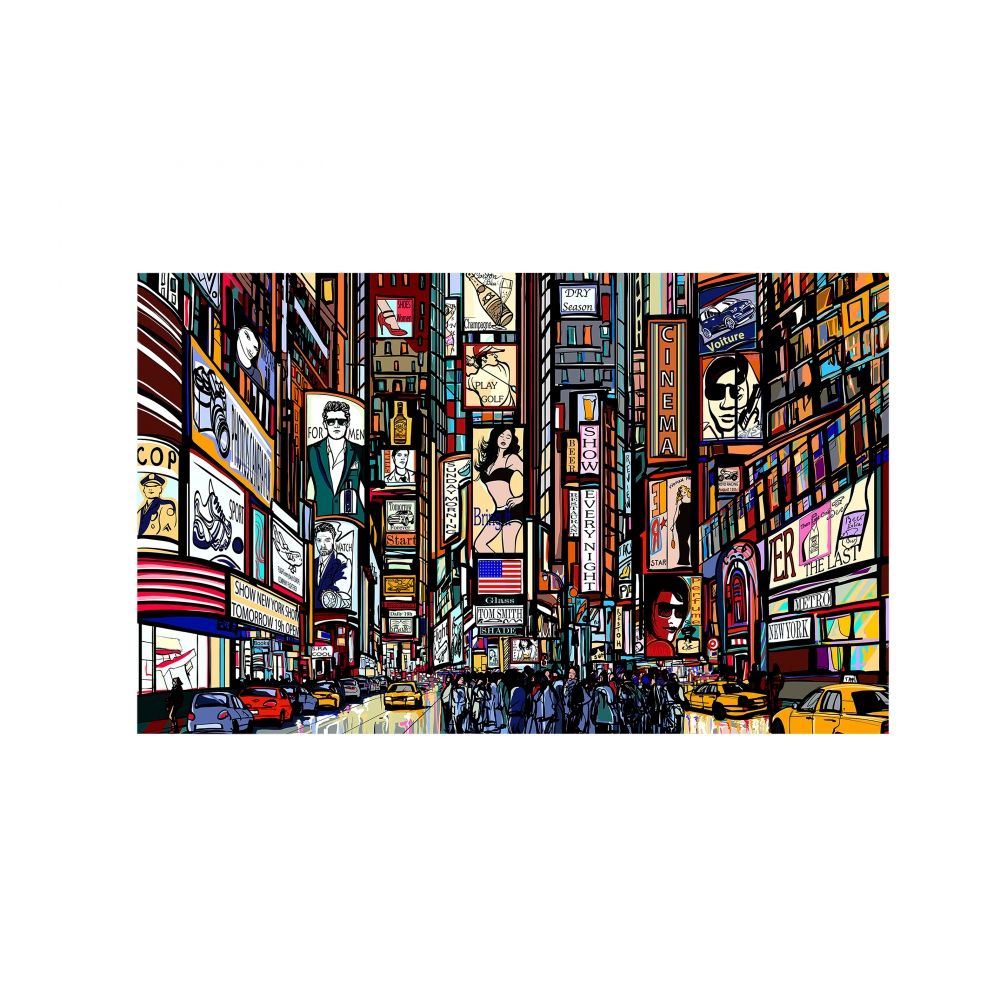 Tablou Dreptunghiular pe Sticla Multicolor Comic H80xL130cm