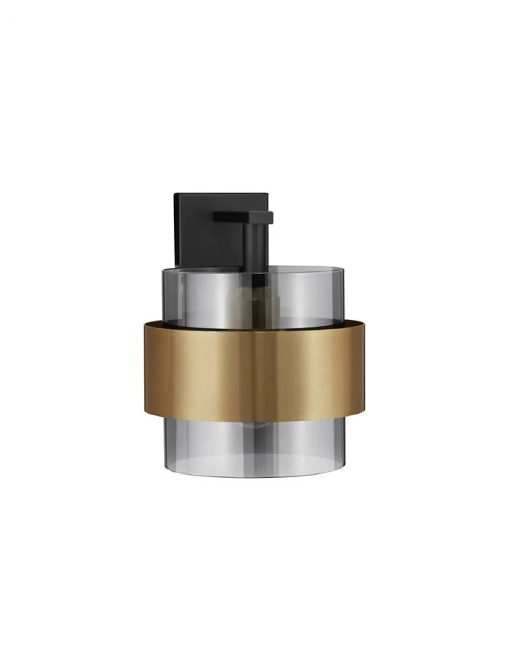 Aplica de perete structura din Metal Auriu si abajur din Sticla Fumuriu H21.5xL18cm IP20 SIANNA