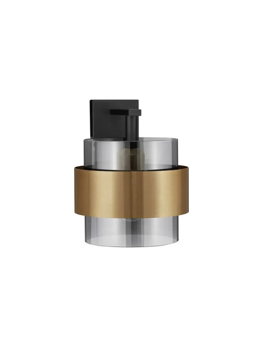 Aplica de perete structura din Metal Auriu si abajur din Sticla Fumuriu H21.5xL18cm IP20 SIANNA