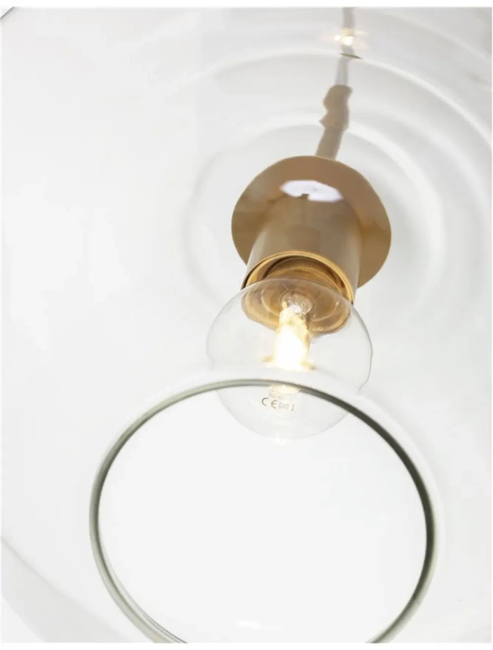 Pendul structura din Metal Auriu si abajur din Sticla Transparent H124xL30cm IP20 PRISMA