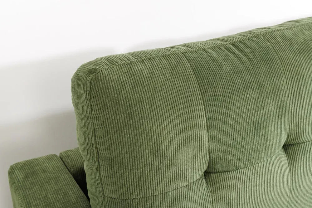 Coltar 3 locuri reversibil tapitat cu Catifea raiata Verde L220cm Stockholm