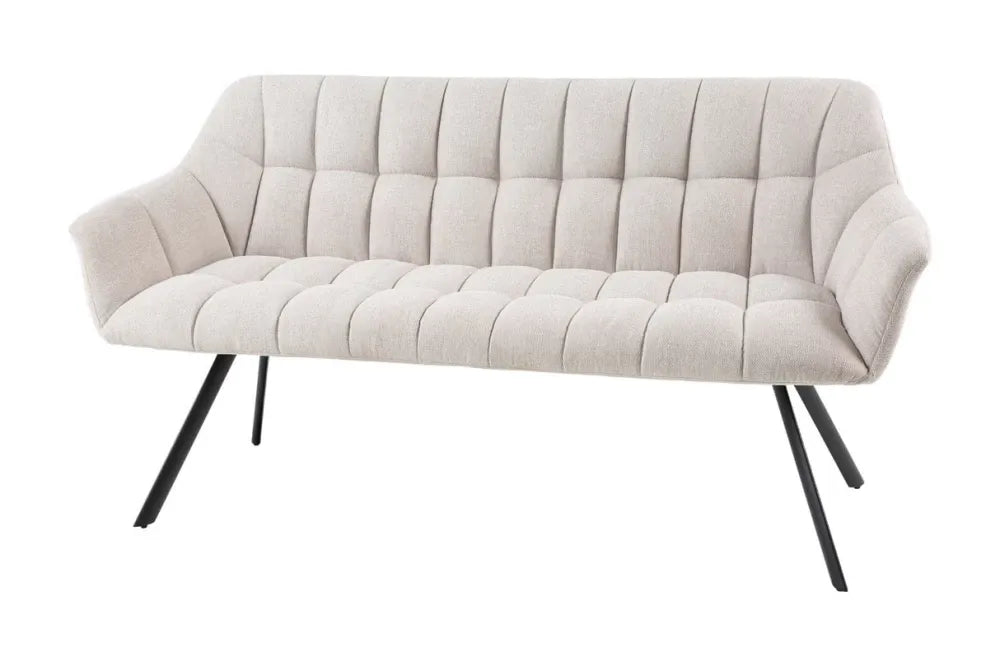 Banca din Metal Negru si Stofa Bej H85xL165cm Papillon