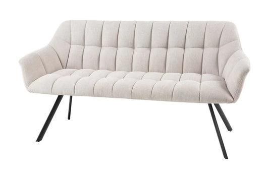 Banca din Metal Negru si Stofa Bej H85xL165cm Papillon