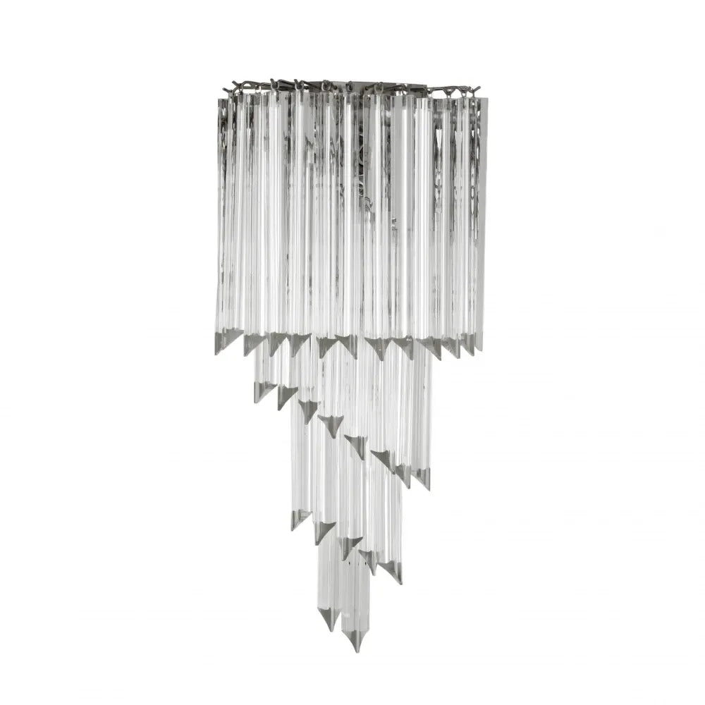 Aplica de perete din Metal Argintiu si Sticla Transparent H64.5xL30cm Marino Eichholtz