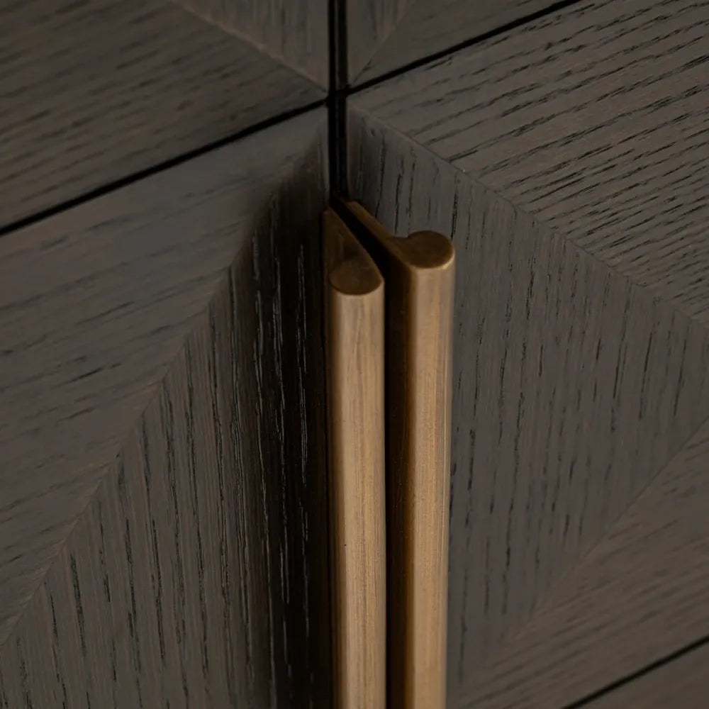 Comoda din Lemn de stejar Maro si Travertin Bej L225xH90cm Claremont Richmond interiors