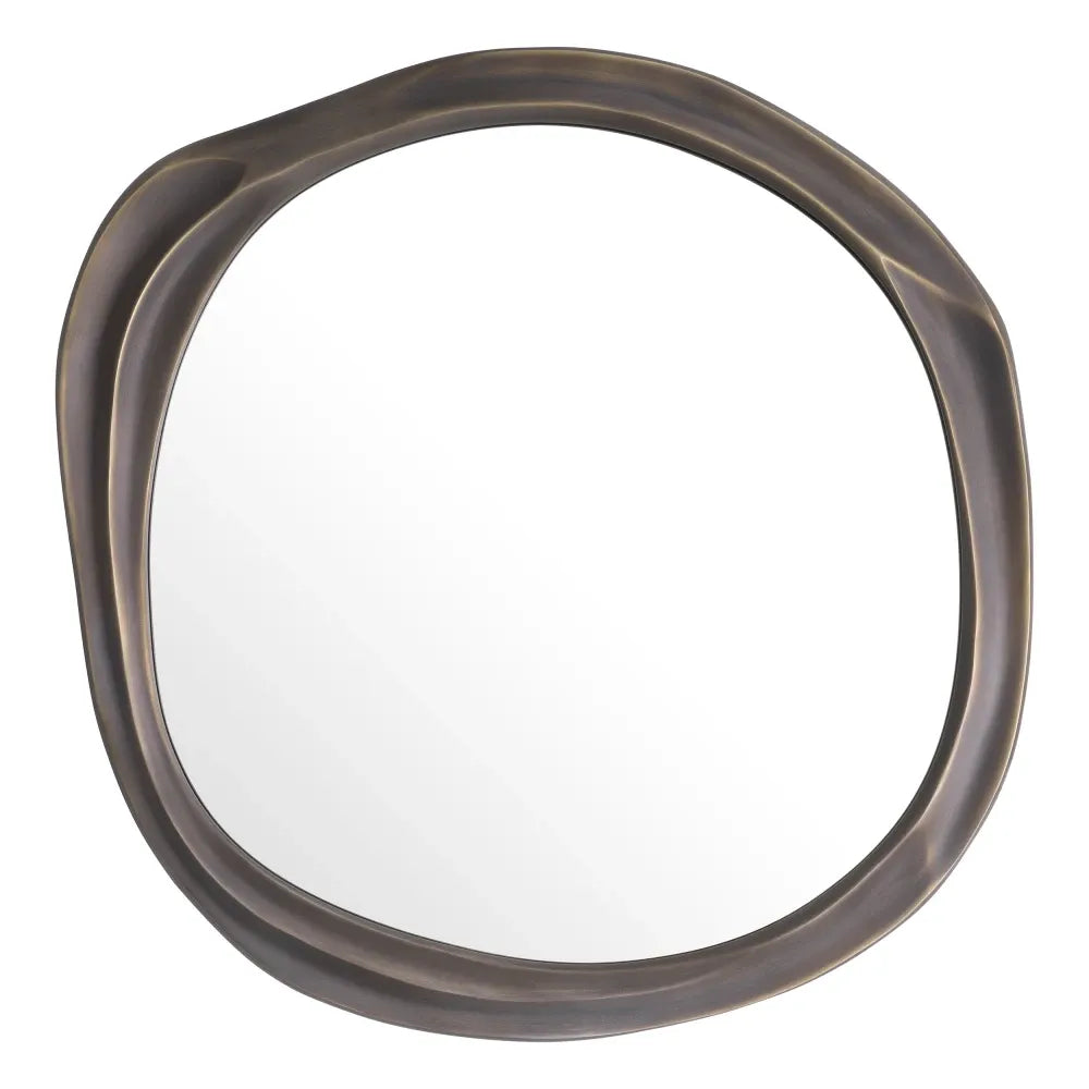 Oglinda cu rama din Metal/MDF Bronz D73cm Karma S Eichholtz