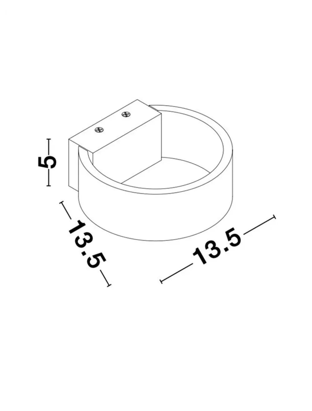 Aplica de perete structura din Aluminiu Alb si abajur din Acrilic  H5xL13.5cm IP20 6W 444lm 3000k ENNA