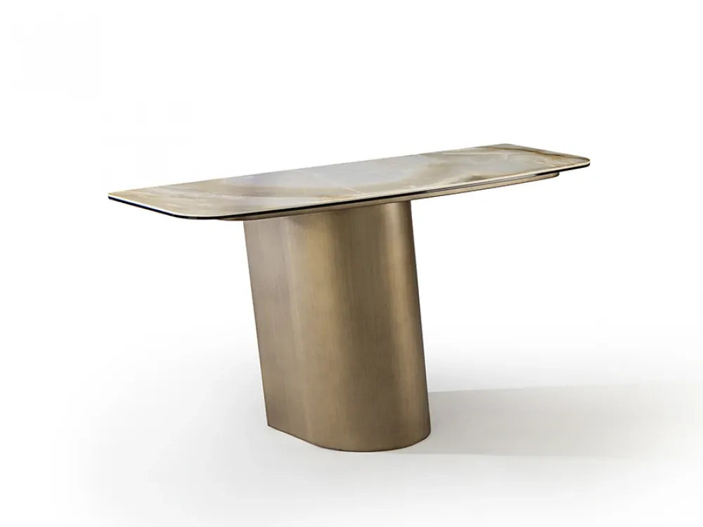 Consola din Metal Alama si Portelan/Sticla Multicolor L150xH75cm Numa
