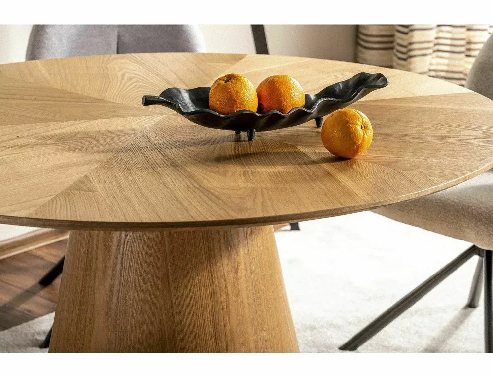 Masa rotunda din MDF+Furnir de stejar Maro D120xH75cm Angel