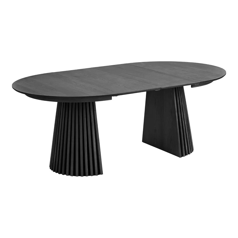 Masa extensibila din Furnir de stejar/MDF Negru L120-200xH75cm Osaka