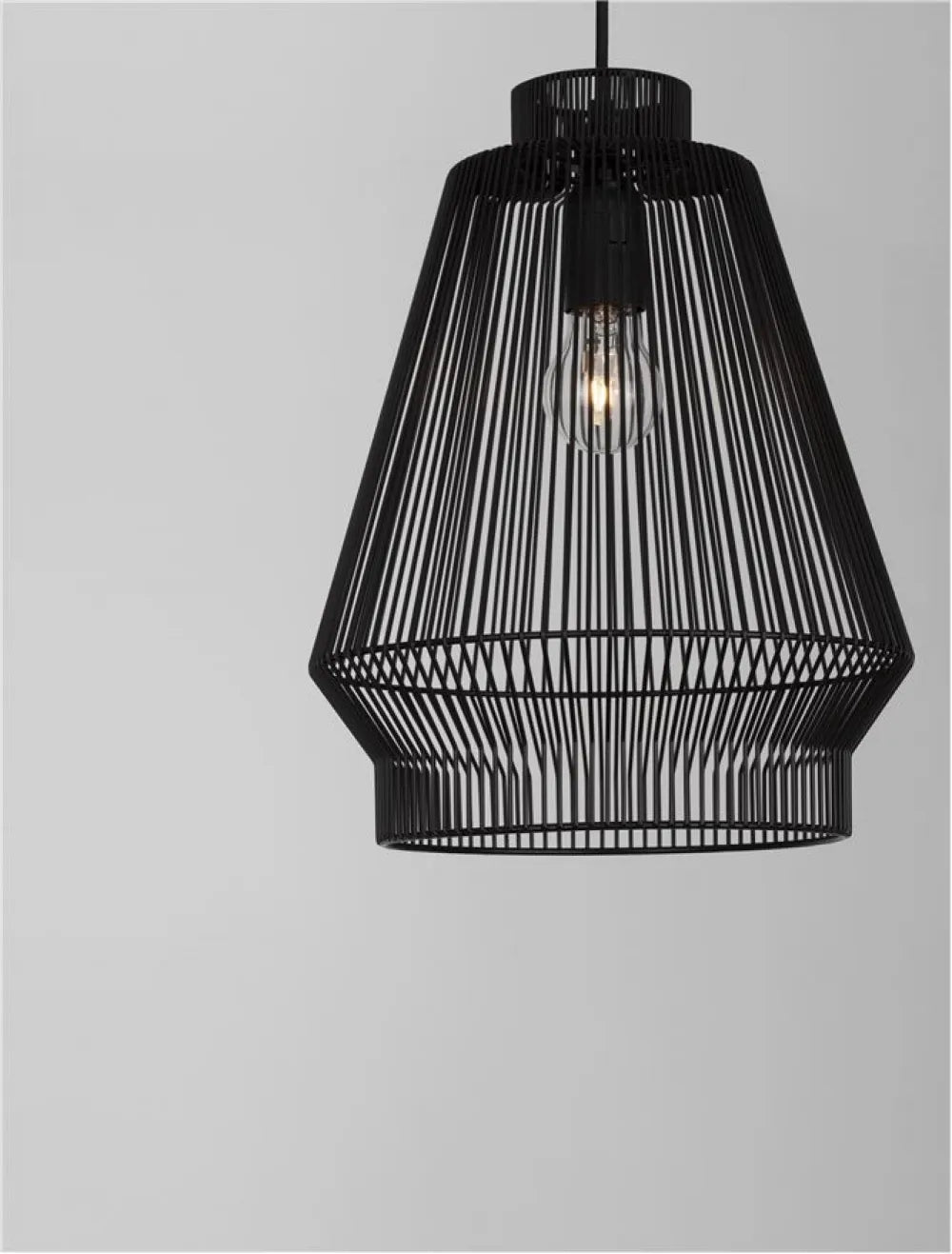 Pendul structura din Aluminiu Negru si abajur din Aluminiu Negru H185xL27.5cm IP20 BREDO