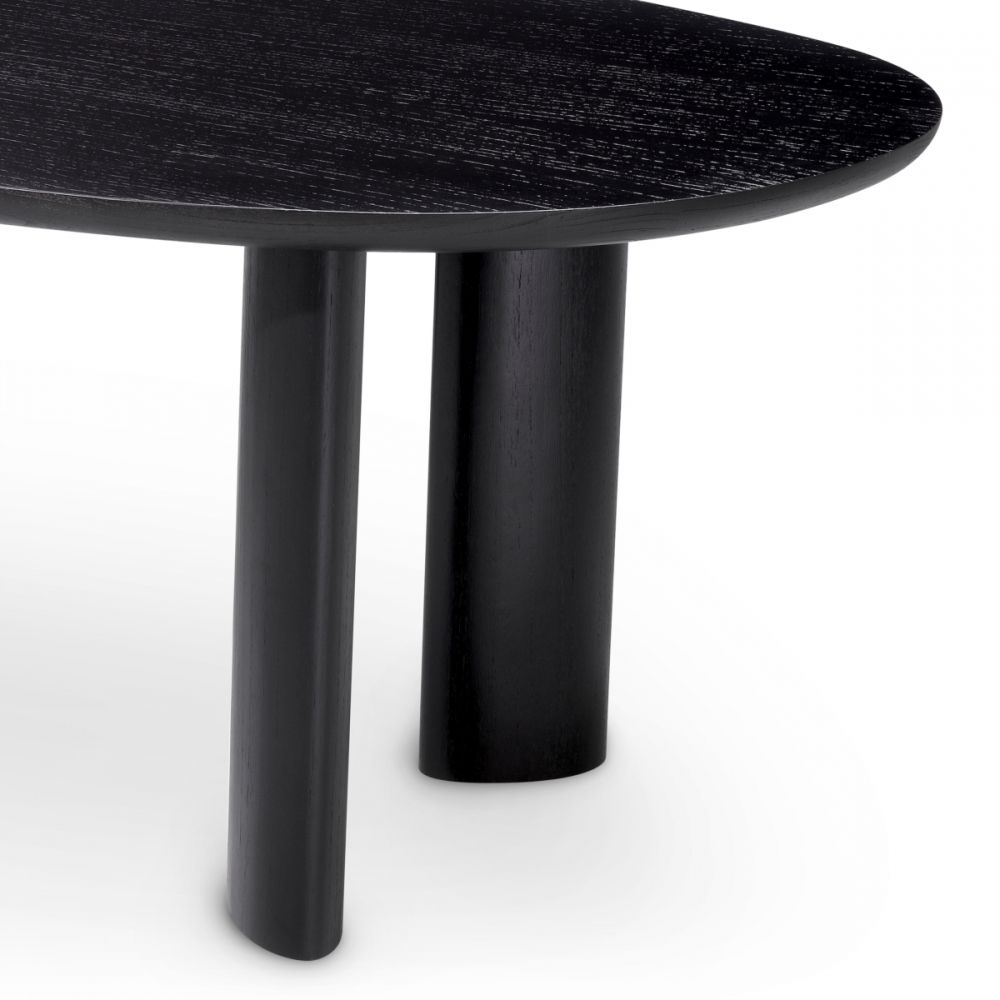 Masa Oval Lindner Eichholtz din Furnir de stejar Negru de 6-8 persoane L259.5xH77cm
