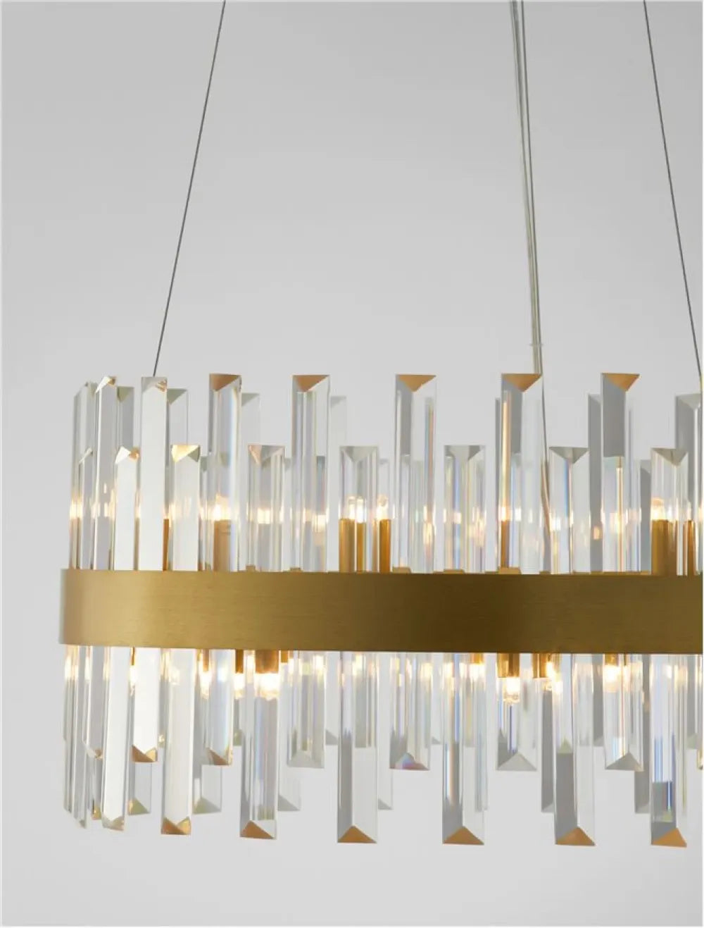 Candelabru structura din Metal Auriu si abajur din Cristal Transparent H120xL55cm IP20 CROWN