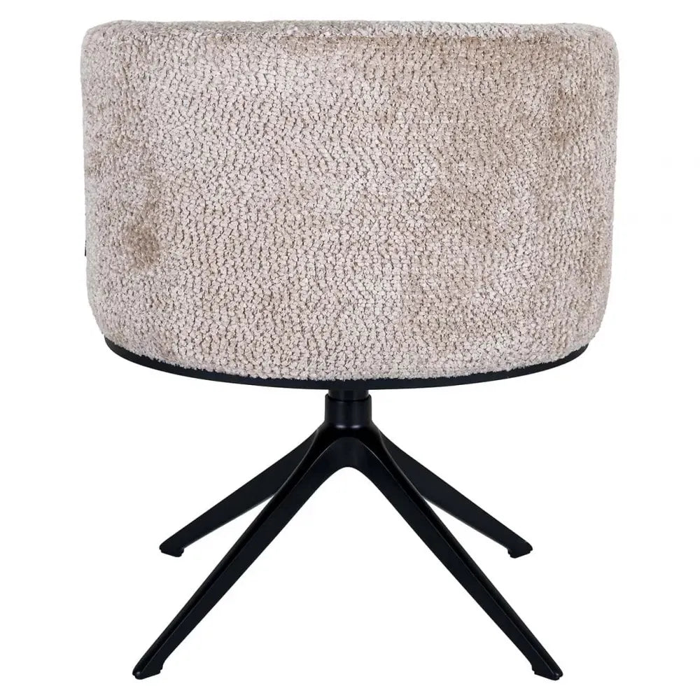 Scaun rotativ tapitat cu Stofa be lovely Bej cu picioare din Metal Negru H77xL65xA63cm Cheyenne Richmond interiors