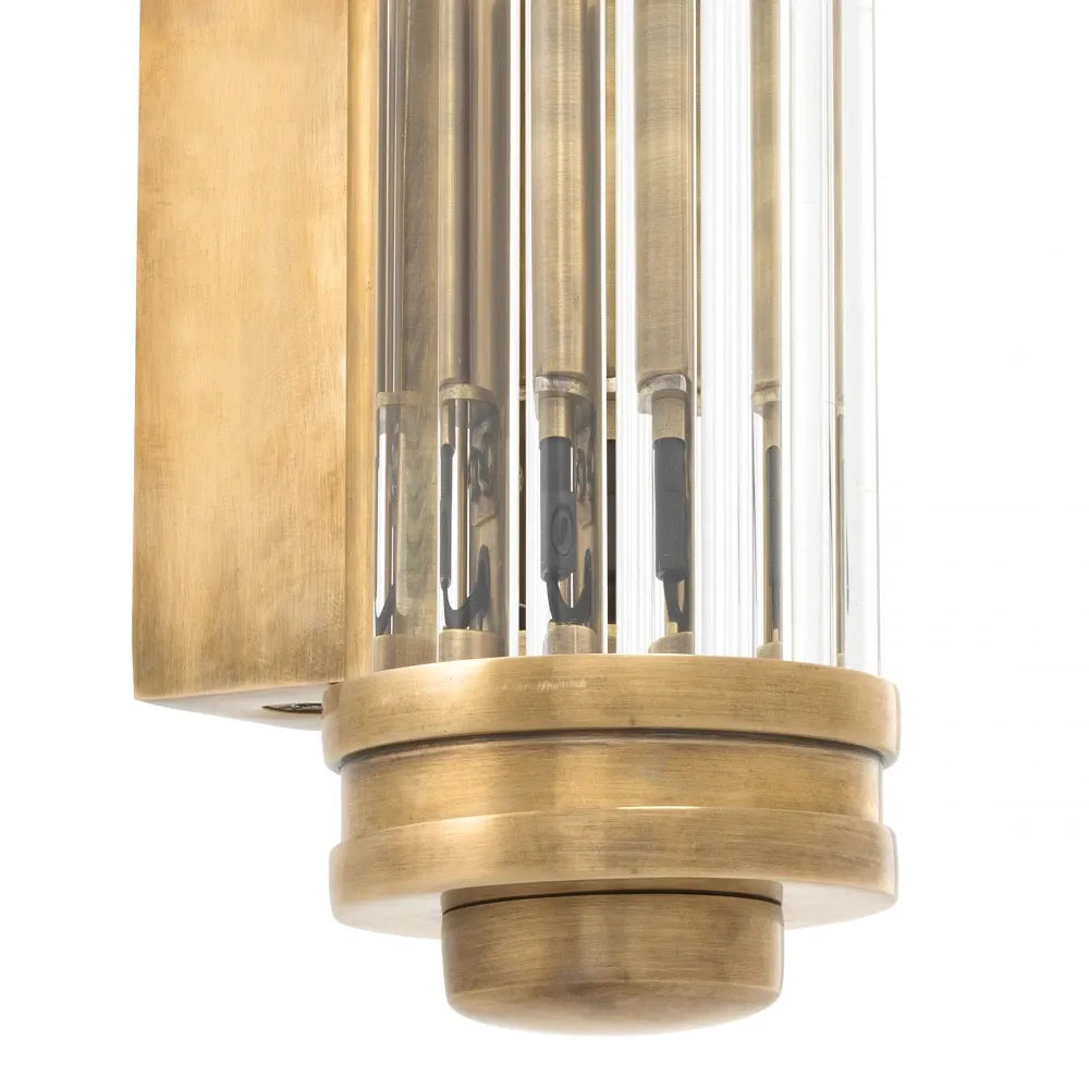 Aplica de perete din Metal Alama si Sticla Transparent H26xL7cm Gascogne XS Eichholtz