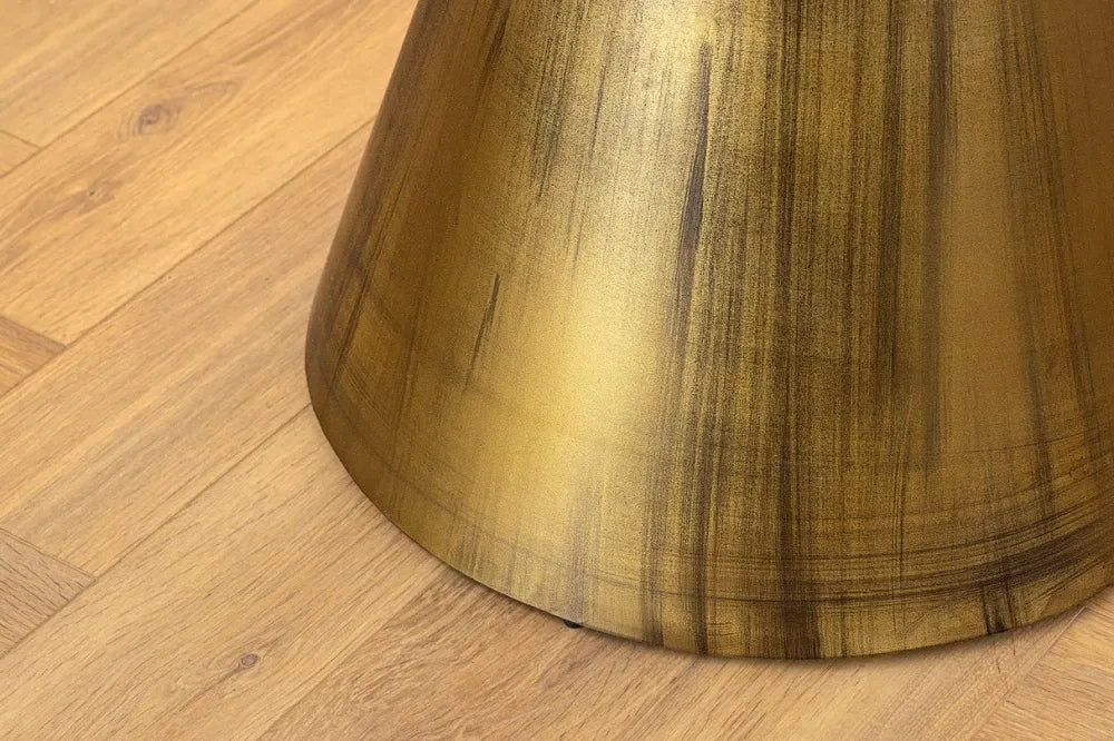 Masa rotunda din Marmura Alb si Metal Cupru D100xH77cm Elegancia