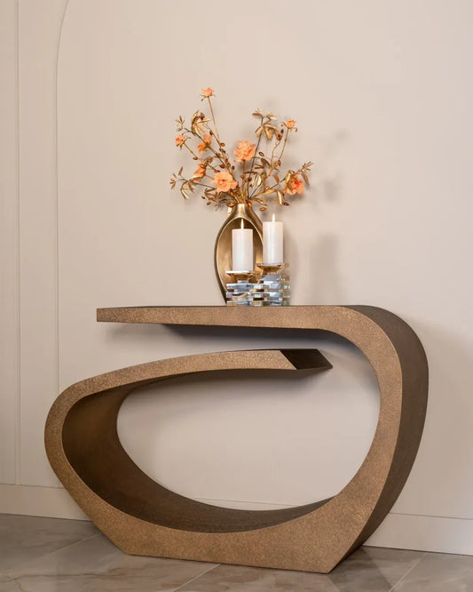 Consola din Metal Auriu L132xH85cm Alhambra