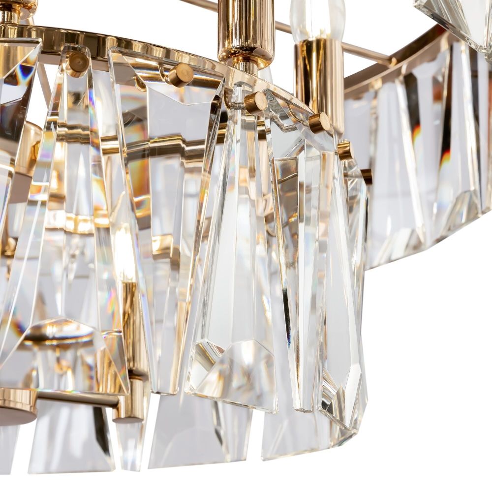 Lustra rotunda cu inaltime reglabila din Sticla Transparent cu 12 becuri D68xH80cm Puntes