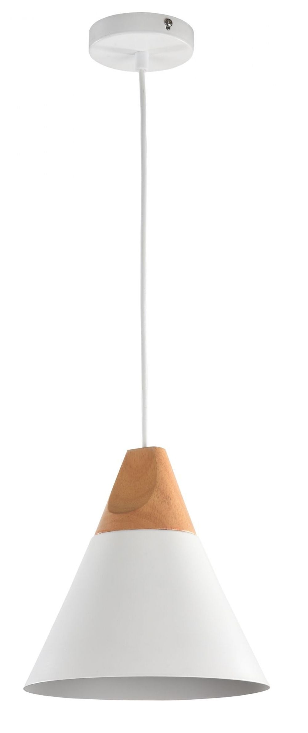 Pendul cu inaltime reglabila din Metal Alb D22xH140cm Bicones