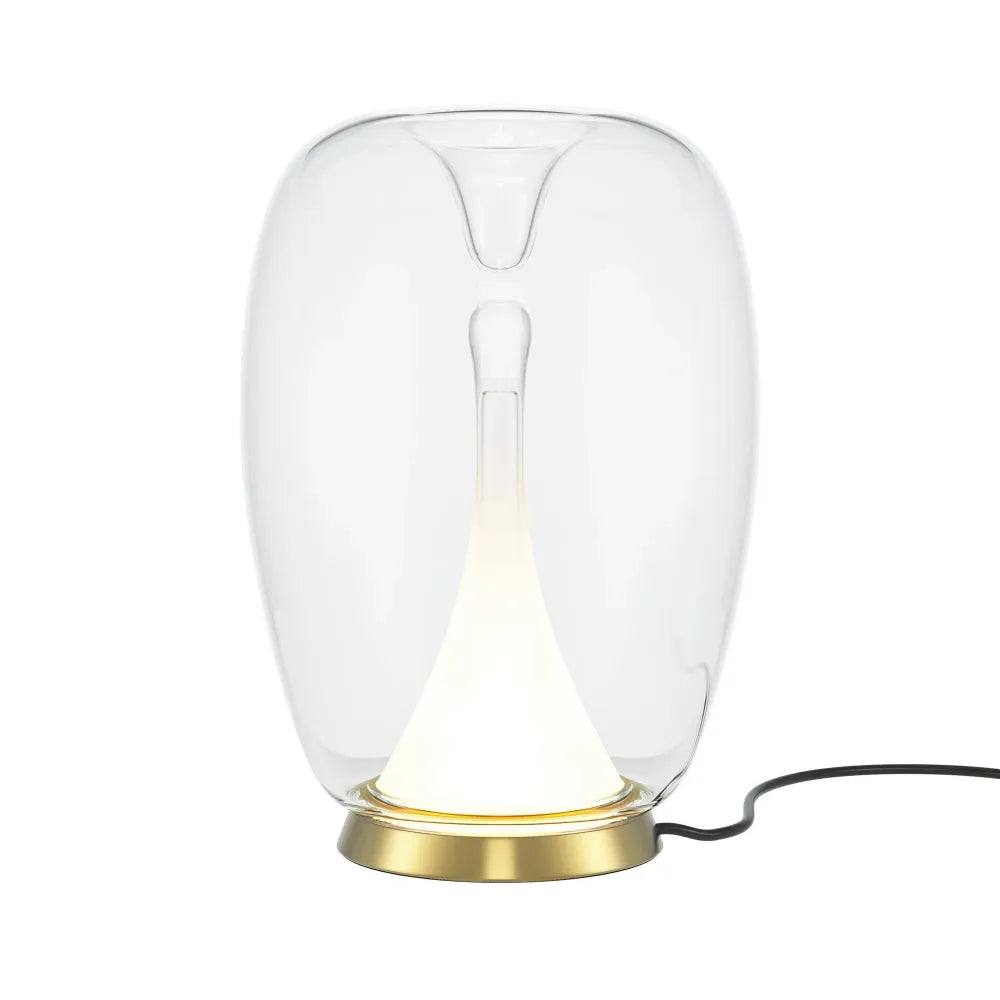 Veioza din Aluminiu Auriu si Sticla Transparent H27.2xD20cm Splash