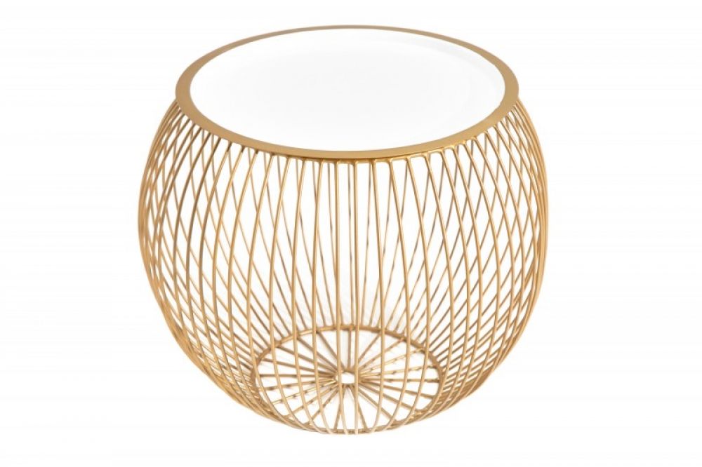 Masuta de cafea rotunda din Metal Auriu D41xH33cm Basket