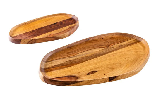 Set 2 tavi decorative din Lemn de sheesham Maro H2.5xL40/56cm Amazonas