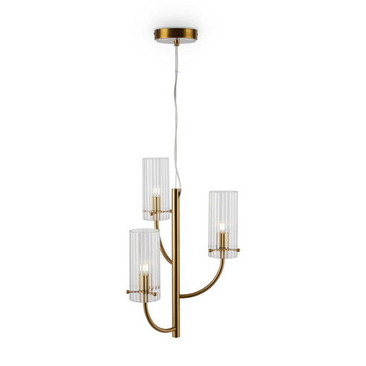 Lustra din Metal si Sticla Alama/ cu 3 becuri G9 40W D35xH198cm Arco