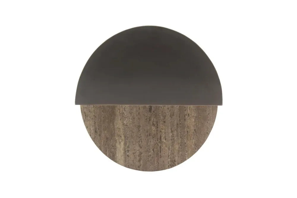 Masuta laterala din MDF/Metal Maro si Travertin Maro D40xH60cm Russo Richmond interiors