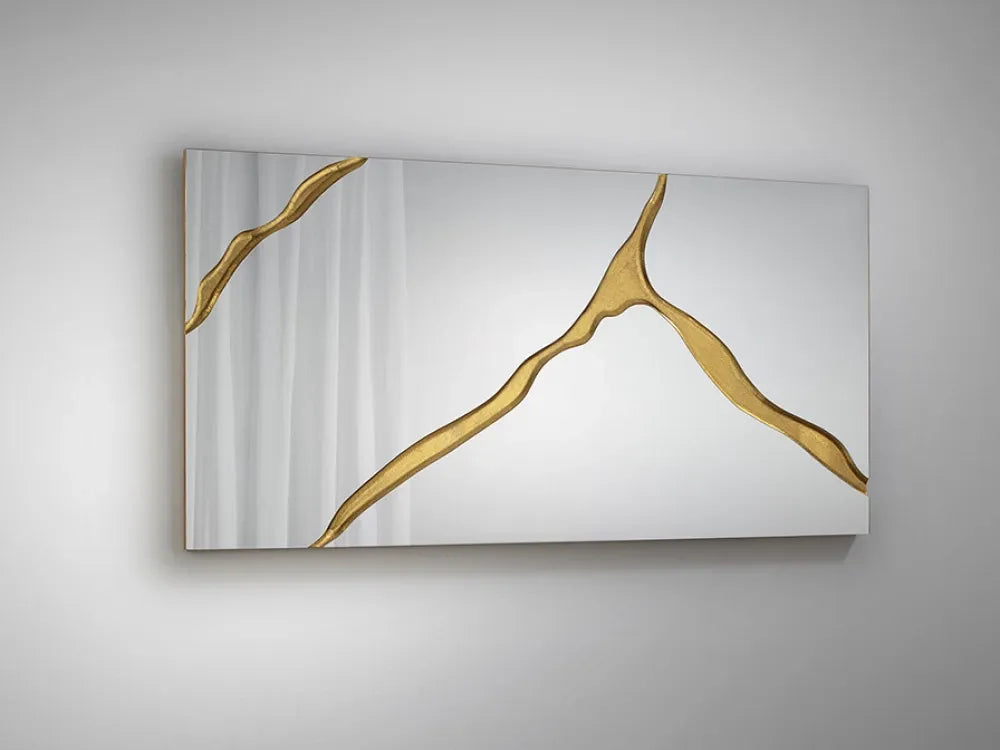 Oglinda Dreptunghiulara cu rama din MDF Auriu H180xL80xA4cm Surcos