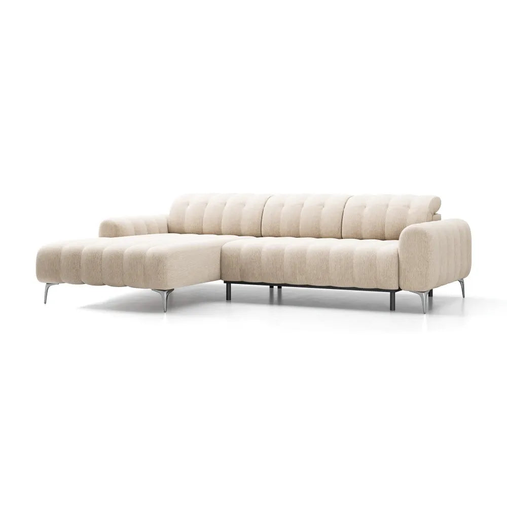 Coltar extensibil electric tapitat cu Stofa Bej Padova I