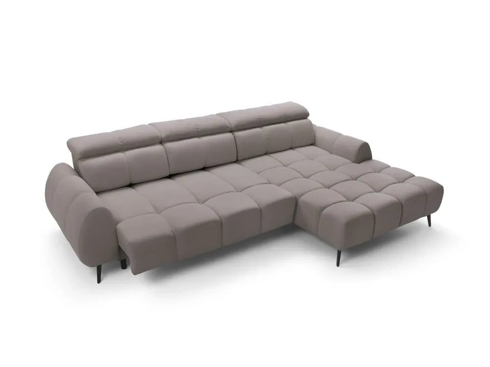 Coltar extensibil electric tapitat cu Catifea Bej Piano