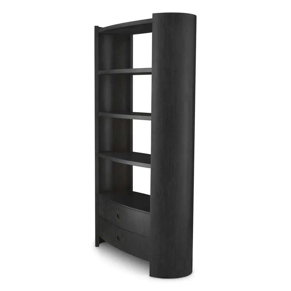 Biblioteca din Furnir de stejar Gri carbune L130xH210cm Splendora Eichholtz