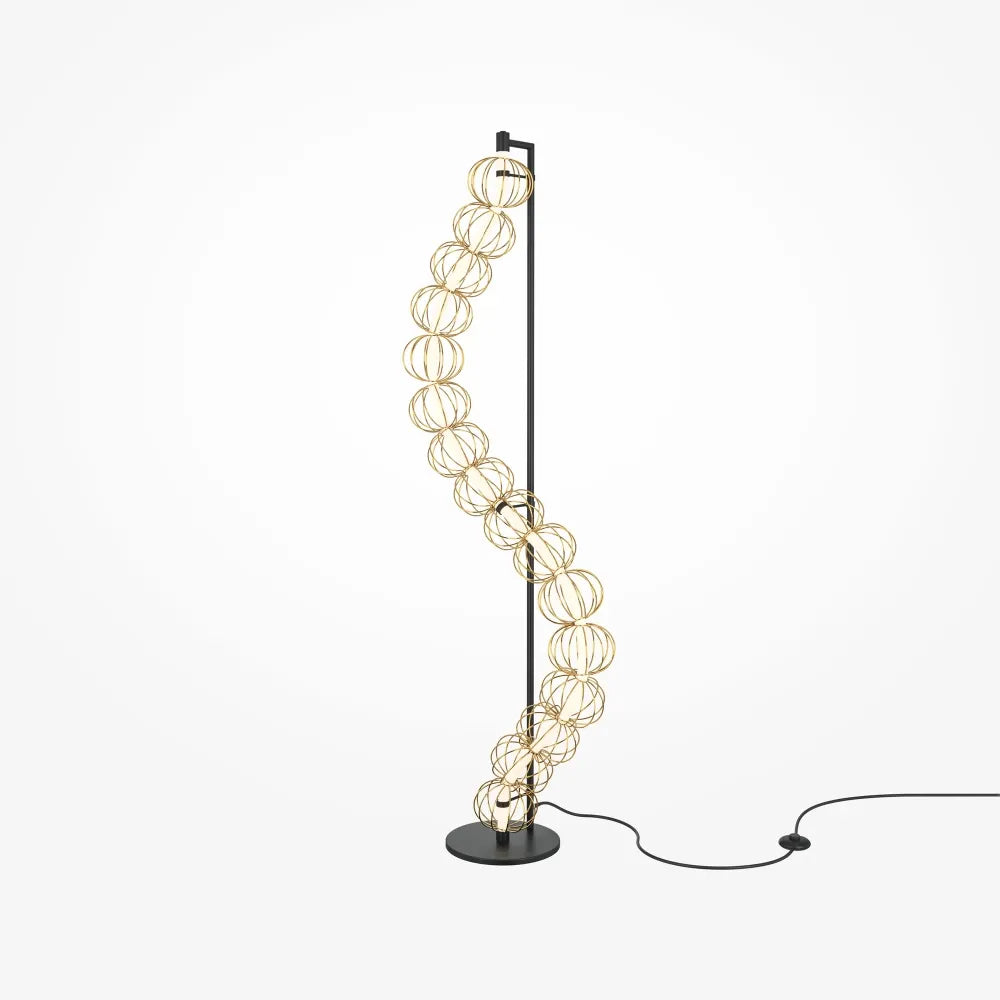 Lampa podea din Metal Negru/Auriu H154.7xL56.9cm Golden Cage