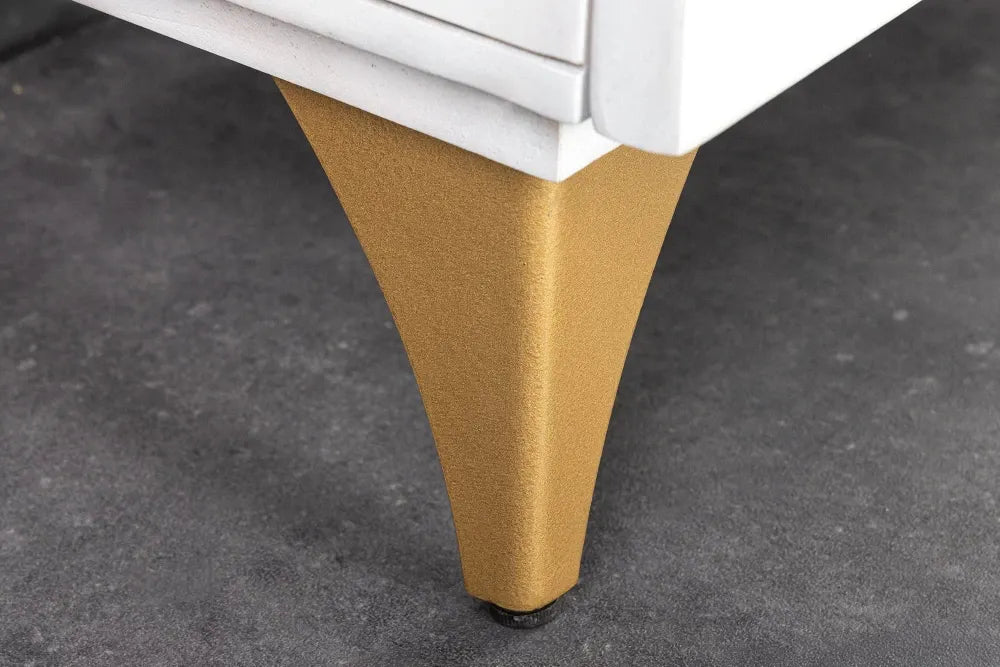 Comoda din Lemn de mango Alb/Auriu si Metal Auriu L177xH76cm GOLDEN SUNSET