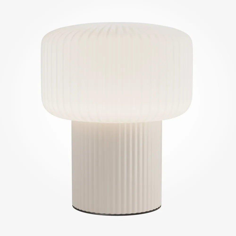 Veioza din Ceramica Bej si Sticla Alb H19xD16cm Omaggio