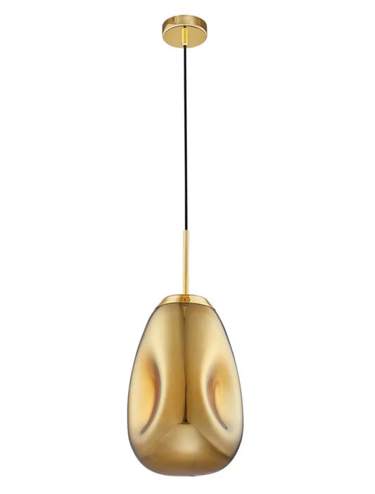 Pendul structura din Metal Auriu si abajur din Sticla Auriu H120xL22.5cm IP20 LAVA