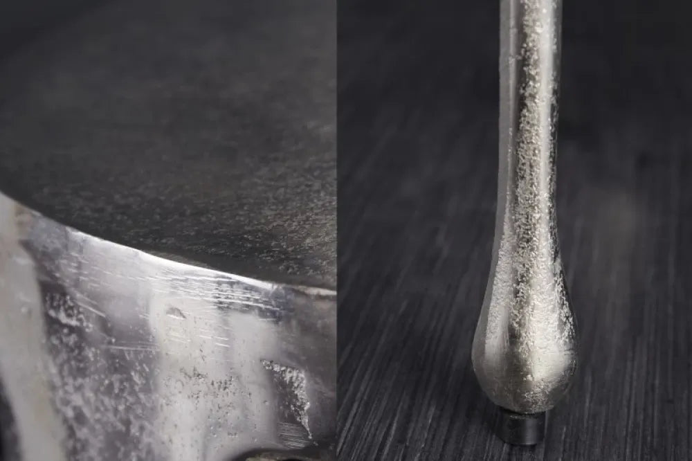 Masuta laterala Rotunda din Metal Argintiu D37xH51cm Liquid