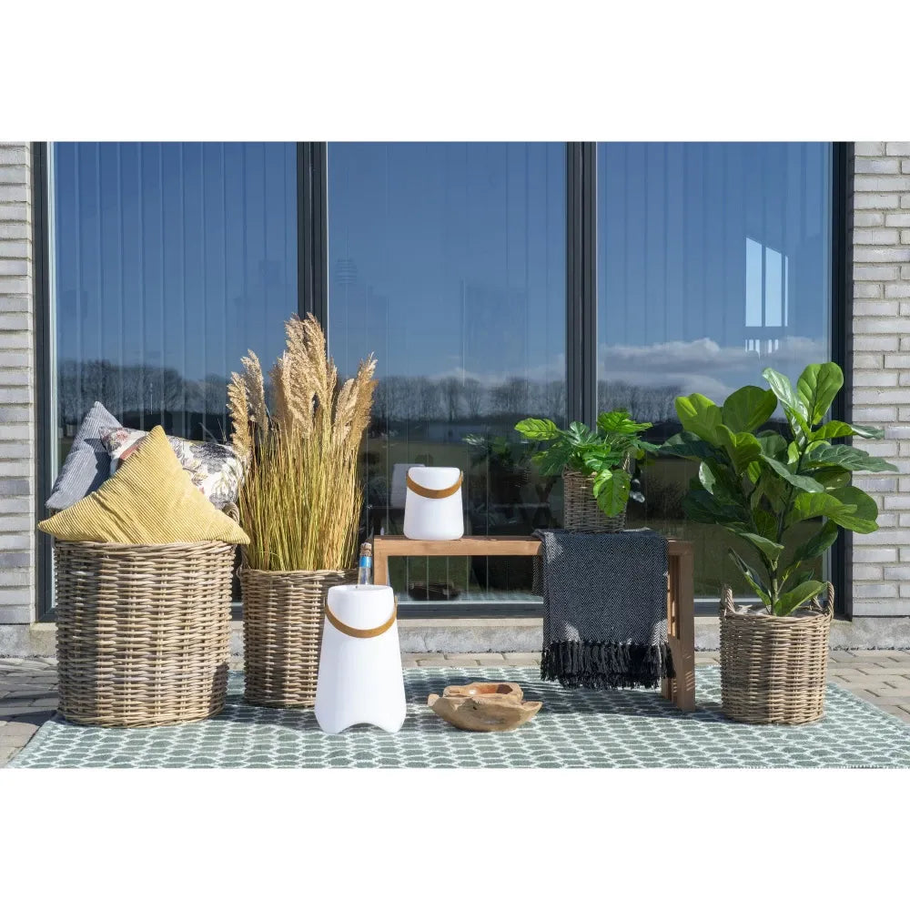 Set 4 cosuri din Ratan/Plastic Maro/Transparent H28/38/48/58xD20/30/40/50cm Caor