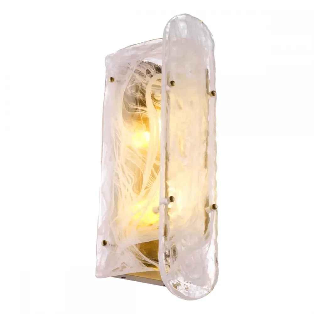 Aplica de perete din Otel inoxdabil Alama si Sticla Transparent H40.5xL18cm Ginnis Eichholtz