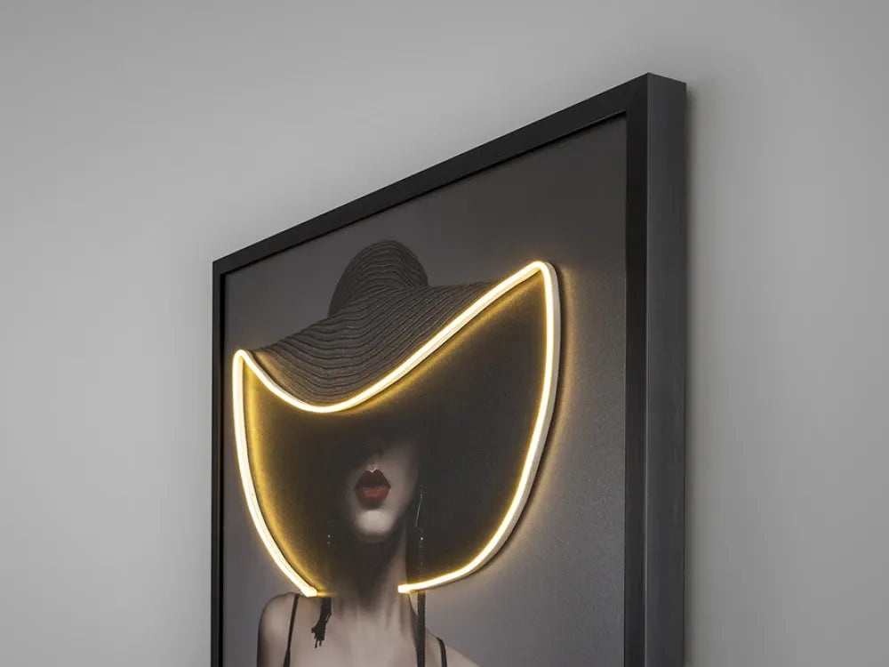 Tablou cu led din Panza/MDF Multicolor L80xH120cm Pamela