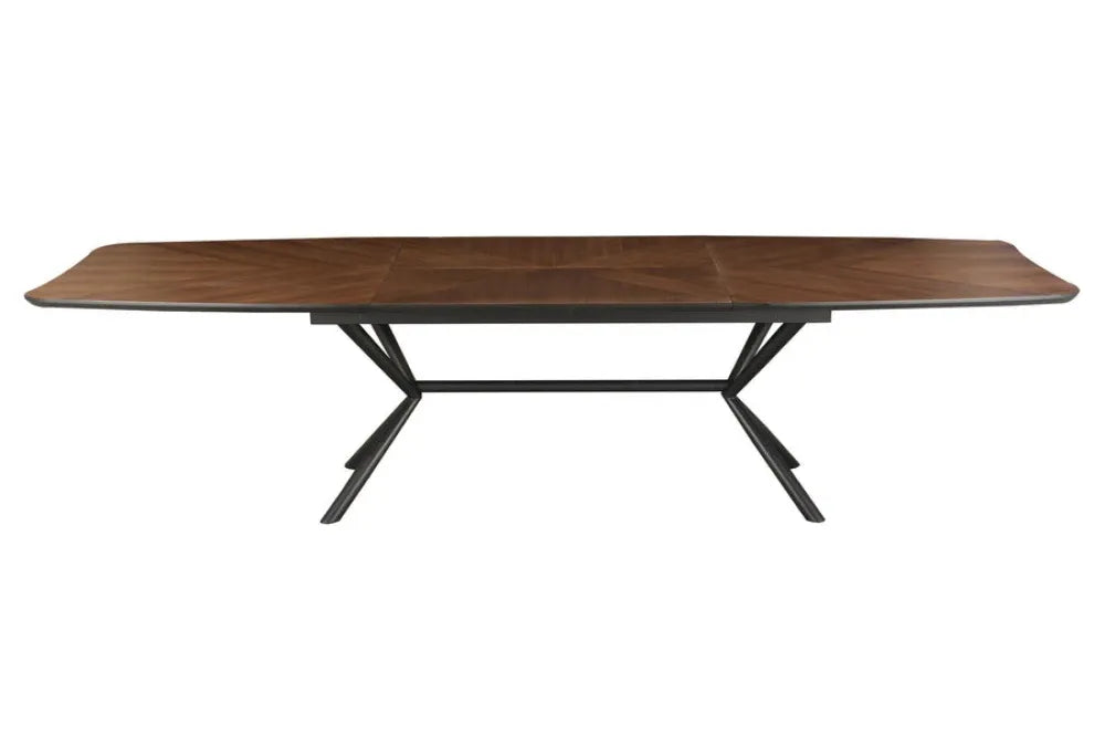 Masa extensibila din MDF/Funir de nuc Maro si Metal Negru L180-270xH76cm GRANDEZZA