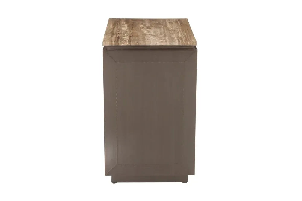 Noptiera din MDF/Metal Maro si Travertin Maro L55xH65cm Russo Richmond interiors