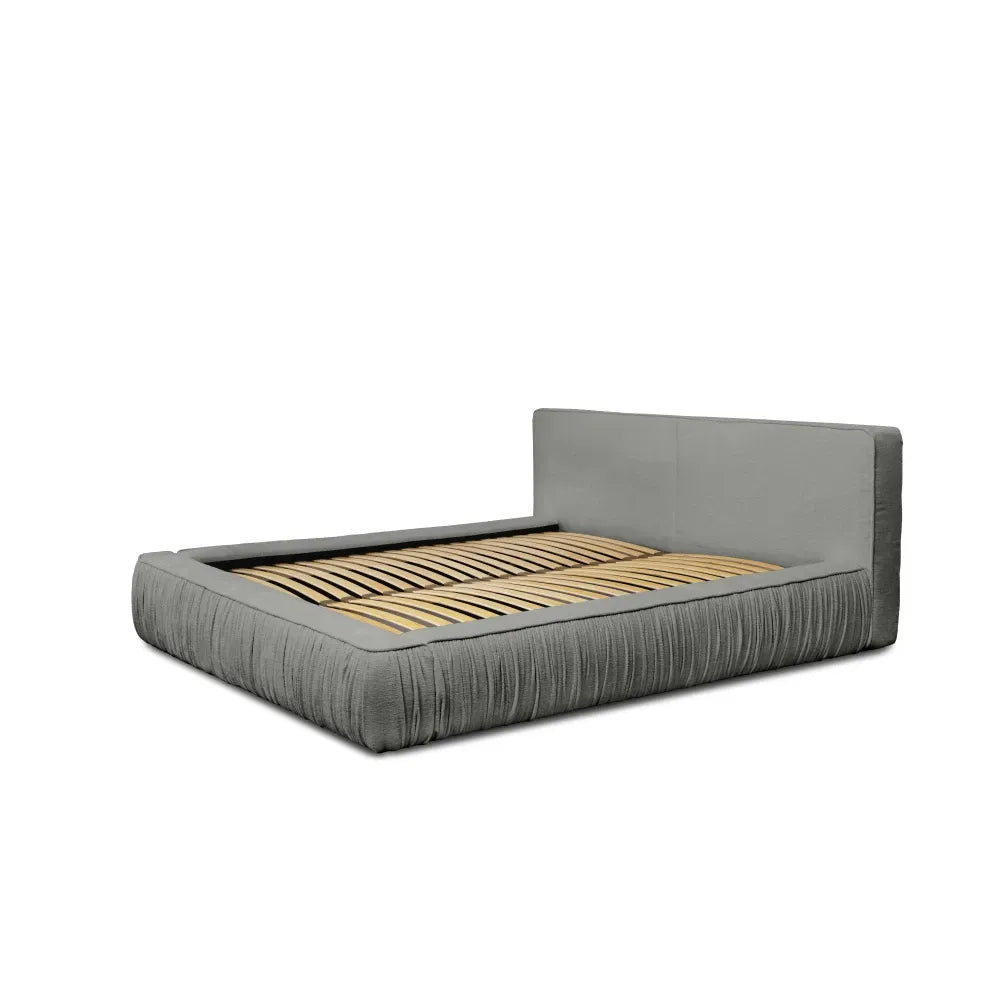 Pat 180x200cm tapitat cu Chenille Gri Naomi