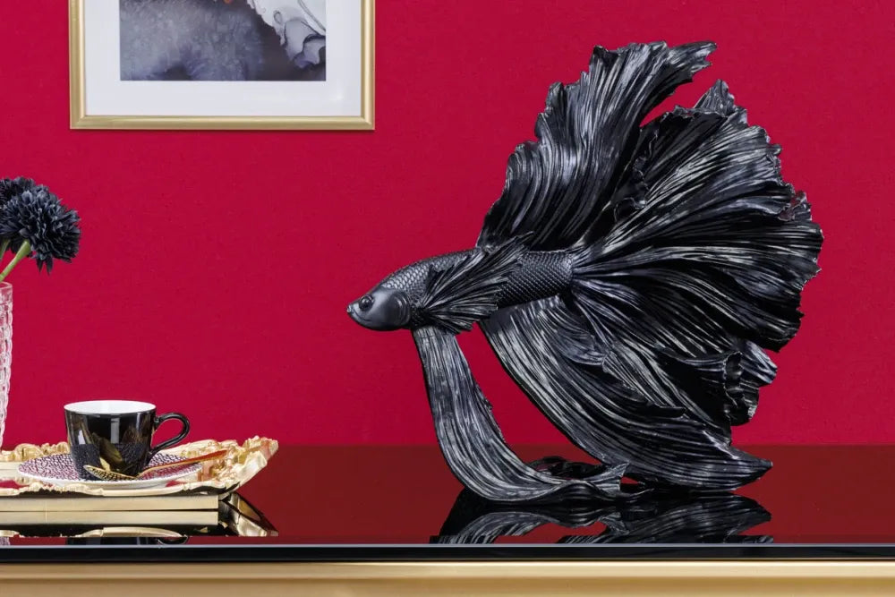 Statueta din Polirasina Negru H36xL32cm Crowntail