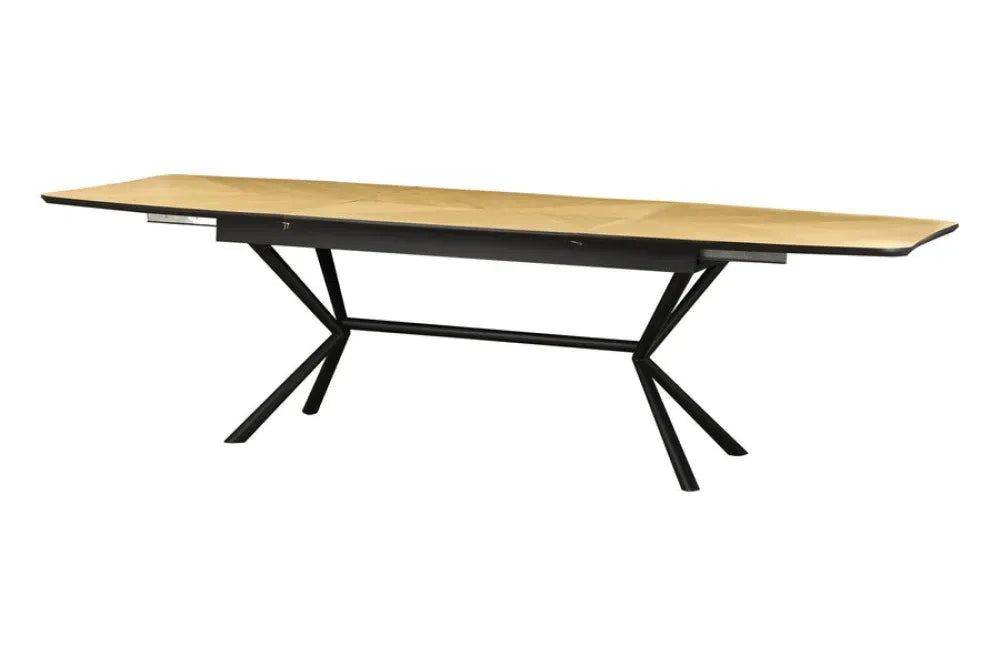 Masa extensibila din MDF Maro si Metal Negru L180-270xH76cm GRANDEZZA