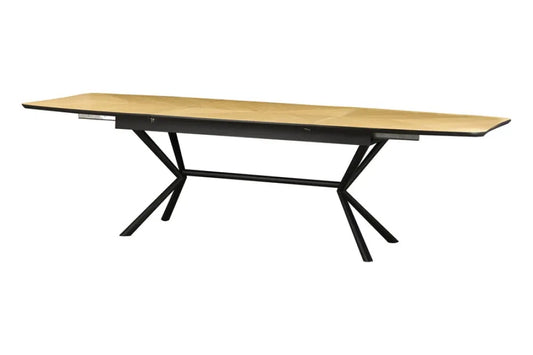 Masa extensibila din MDF Maro si Metal Negru L180-270xH76cm GRANDEZZA