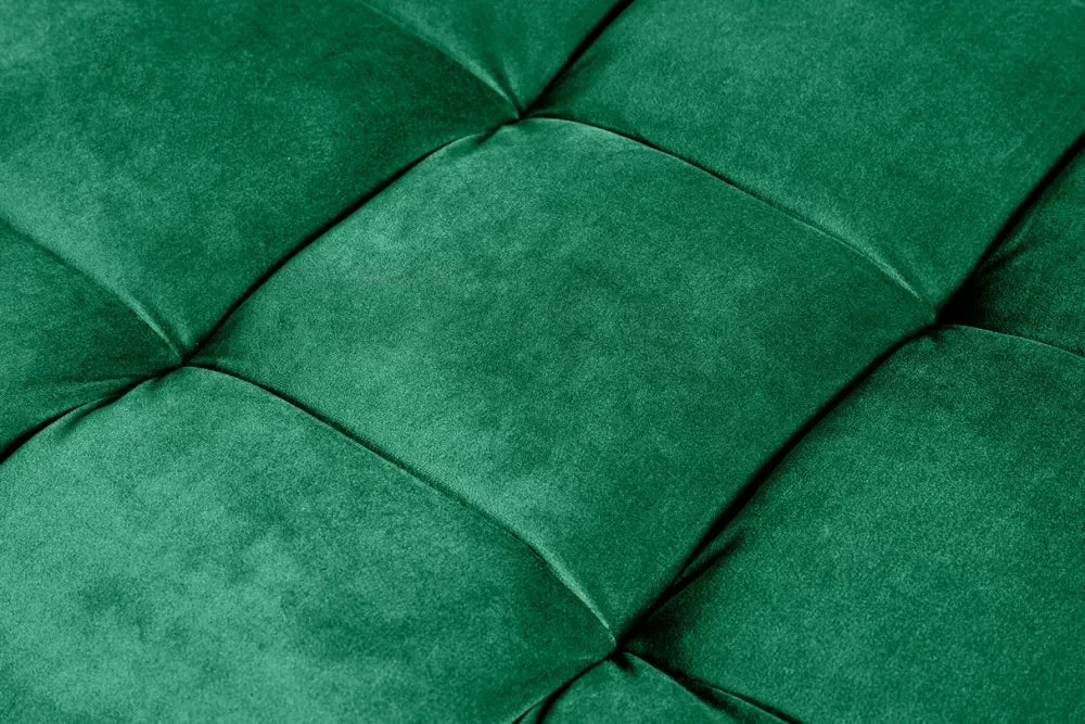 Puf din Lemn/Metal Negru/Auriu si Catifea Verde H45xL80cm Cozy