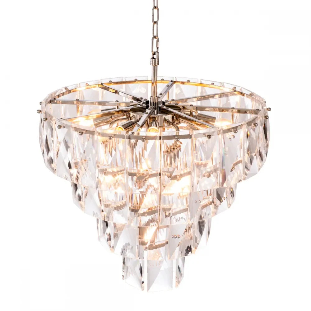 Candelabru din Metal Argintiu si Cristal Transparent H65xD60cm Amazone S Eichholtz